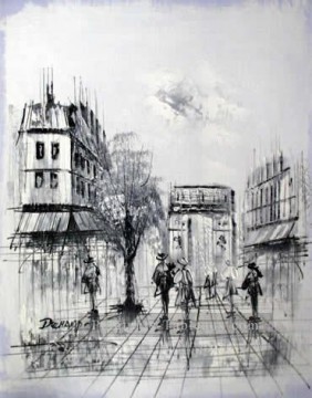 promeneur rue Tableau Peinture - sy019hc Vue de la rue